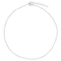 Collier en argent 925/1000 rhodié PERLAS LATINAS avec perles de verre blanches