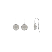 Boucles d'oreilles rondes avec oxyde de zirconium en Argent 925/1000 rhodié