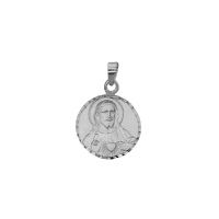 Médaille Sacré-Coeur de Jésus argent 925/1000 rhodié
