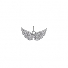 Pendentif ailes avec oxydes, argent 925/1000 rhodié