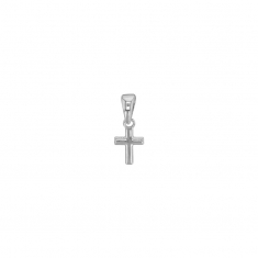 Pendentif petite croix lisse, argent 925/1000 rhodié