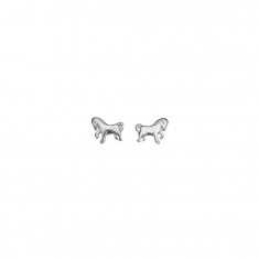 Boucles d'oreilles puce en forme de cheval en argent 925/1000