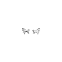 Boucles d'oreilles puce en forme de cheval en argent 925/1000