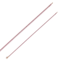 Bracelets rivières en argent 925/1000 doré-rose et oxydes, diam. 2,10mm