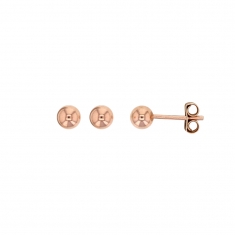 Boucles d'oreilles boule en Argent 925/1000 doré-rose