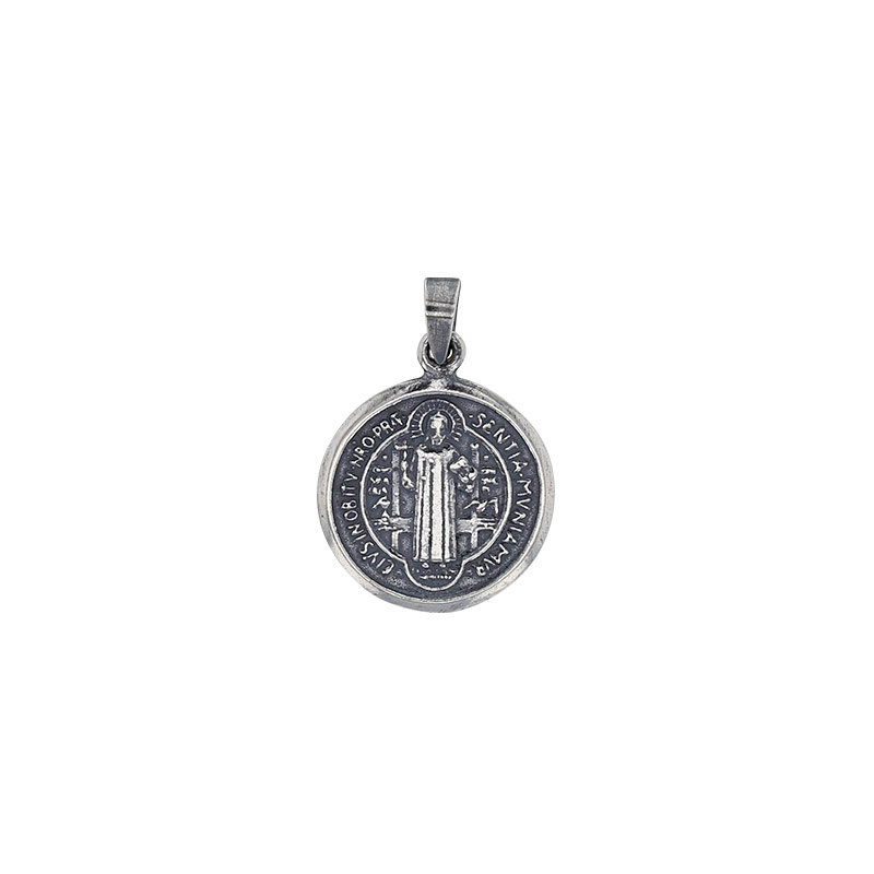 Médaille Saint Benoit, argent 925/1000 vieilli