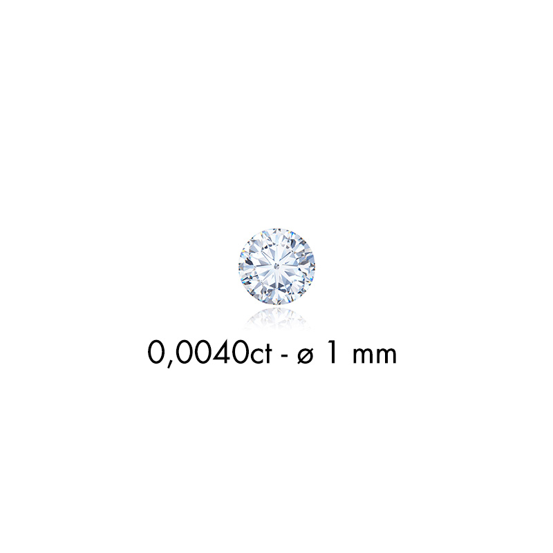 Diamants synthétiques tailles rondes 0,0040ct GH + VS, diam. 1mm (lot de 10)