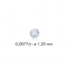 Diamants synthétiques tailles rondes 0,0040ct GH + VS, diam. 1mm (lot de 10)
