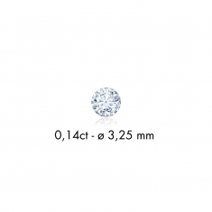 Diamant synthétique taille ronde 0,10ct GVS, diam. 3mm