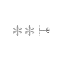 Boucles d'oreilles Flocon de neige en Or blanc 375/1000