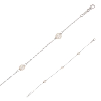 Bracelet Or blanc 375/1000 avec perles d'eau douce
