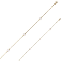 Bracelet Or 375/1000 avec perles de culture d'eau douce