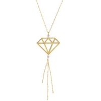 Collier bicolore Or 375/1000 - motif diamant