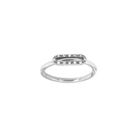 Bague ovale 12 diamants HSI 0,10ct, Or blanc 750/1000