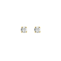 Boucles d'oreilles puces serti 4 griffes, 2 diamants HSI 0,20ct, Or 750/1000