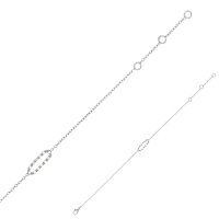 Bracelet ovale 12 diamants HSI 0,10ct, Or blanc 750/1000