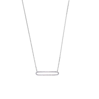 Collier ovale 42 diamants HSI 0,50ct, Or blanc 750/1000
