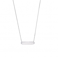 Collier ovale 42 diamants HSI 0,50ct, Or blanc 750/1000