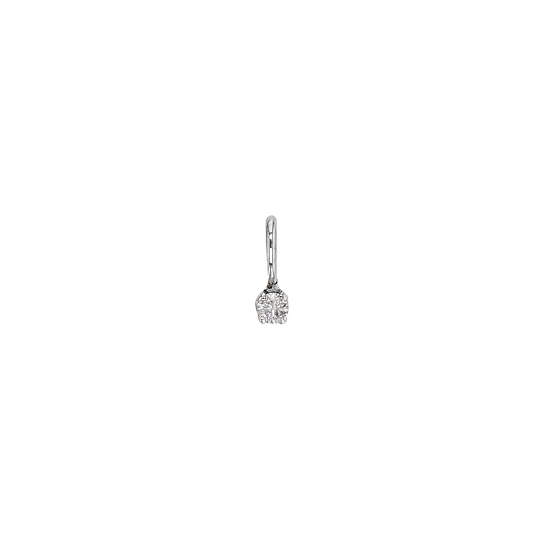 Pendentif diamant 0.04ct (serti griffes), Or blanc 750/1000