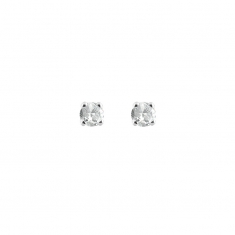 Boucle d'oreilles puces serti 4 griffes, 2 diamants HSI 0,20ct, Or blanc 750/1000