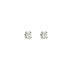 Boucles d'oreilles puces serti 4 griffes, 2 diamants HSI 0,20ct, Or 750/1000