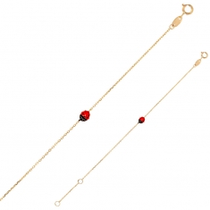 Bracelet coccinelle, émail rouge Or 750/1000