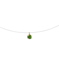 Collier nylon Or 750/1000 et Diopside serti griffes 4mm
