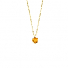 Collier Or 750/1000 Citrine serti griffes 4mm