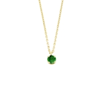 Collier Or 750/1000 Diopside serti griffes 4mm