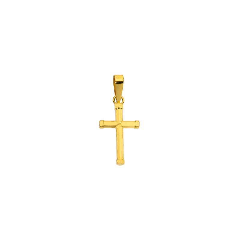 Petit pendentif motif croix en or 750/1000