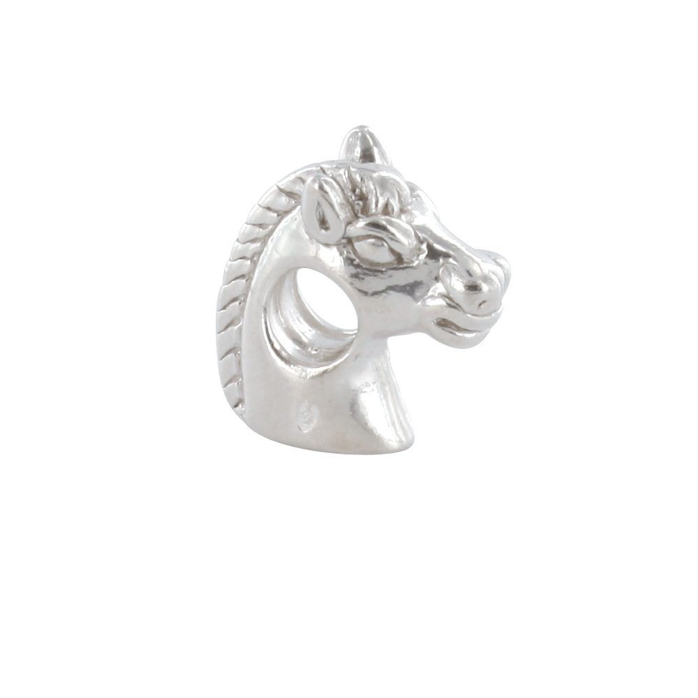 Perle Animal des prés en argent 925/1000 rhodié - Le Cheval