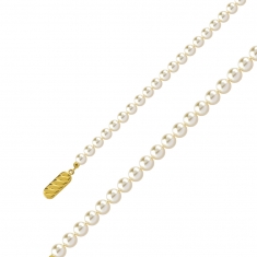 Collier avec Perles de Majorque blanches ø 7 mm et fermoir en plaqué or