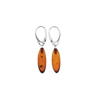 Boucles d'oreilles argent 925/1000 et ambre de forme ovale