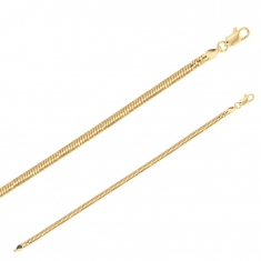 Bracelet plaqué or avec maille serpent plate