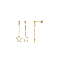 Boucles d'oreilles pendants étoile ajourée Plaqué or