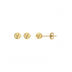 Boucles d'oreilles puces plaqué or avec boule