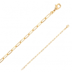 Bracelet avec maille forçat allongée en plaqué or