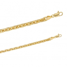 Bracelet en plaqué or avec maille forçat limée