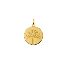 Médaille arbre de vie Plaqué or diam. 13mm
