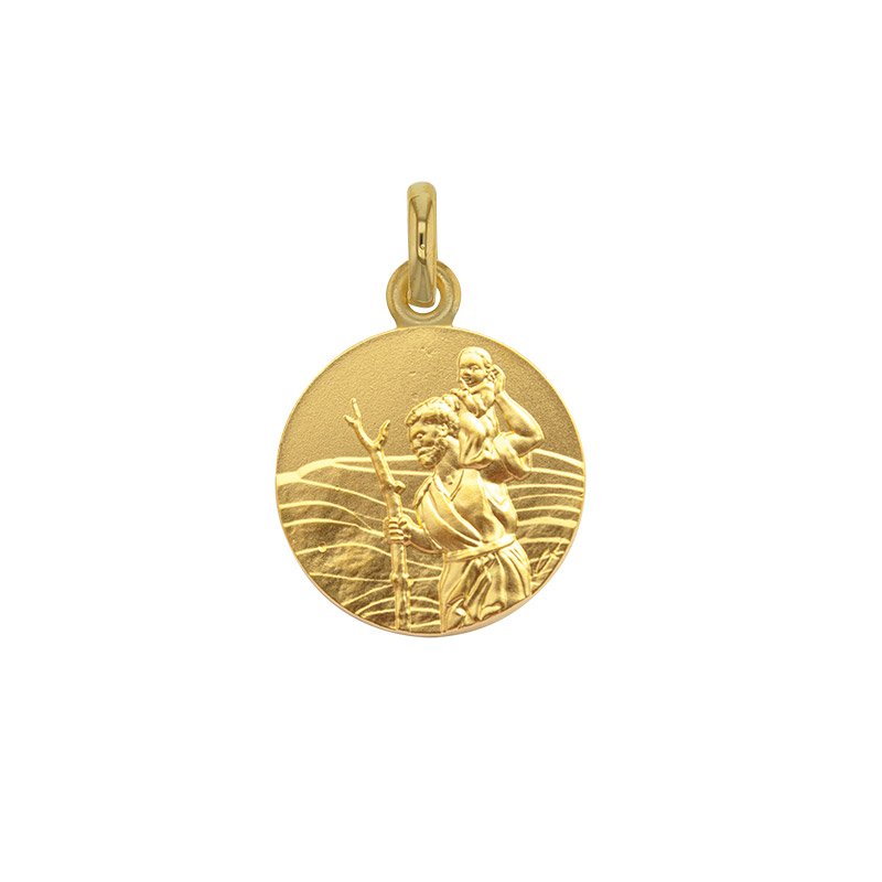 Médaille Saint Christophe Plaqué or 18mm