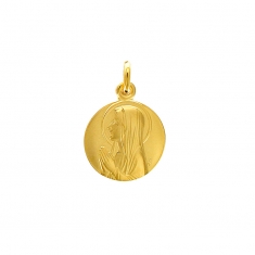 Médaille ronde en plaqué or - Ave Maria