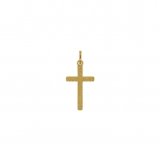 Pendentif croix aspect pépite, Plaqué or