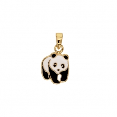 Pendentif enfant panda émaillé, plaqué or
