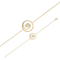Bracelet forme spirale en Plaqué Or avec oxydes de zirconium
