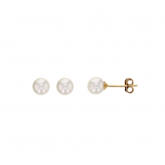 Boucles d'oreilles puces perles de culture d'eau douce 4mm, plaqué or