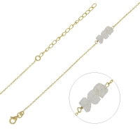 Bracelet argent 925/1000 doré 2 microns avec 3 pierres en Pierre de Lune
