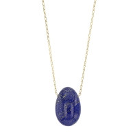 Sautoir Lapis-lazuli, chaîne argent 925/1000 doré