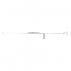 Gourmette en argent rhodié fillette avec oxyde de zirconium