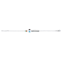 Gourmette identité argent rhodié avec petit garçon bleu et ballon en émail