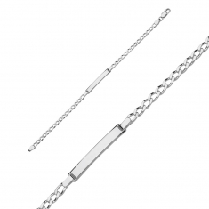 Gourmette identité en argent 925/1000 - maille gourmette